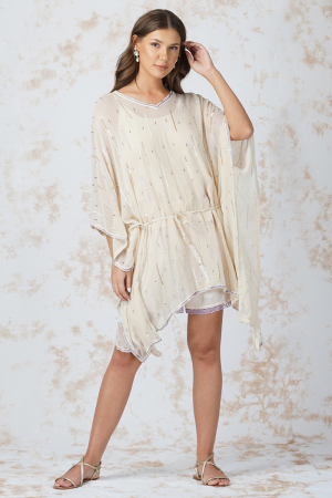 Sequined kaftan with shorts
