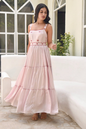 Rosewater Pink Modal Satin Dress