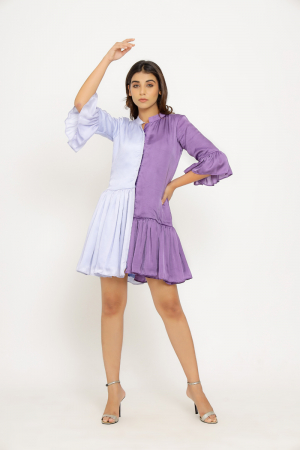 Purple-Lilac Half & Half Dress