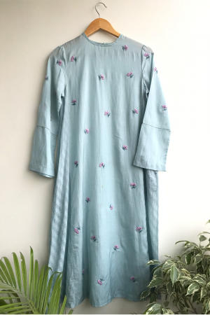 Blue  organic cotton Molly Dress