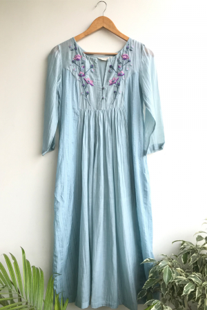 Blue  organic cotton  Emma Dress