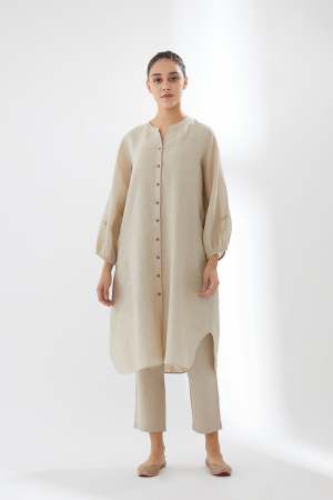 Button up tunic set with troussers