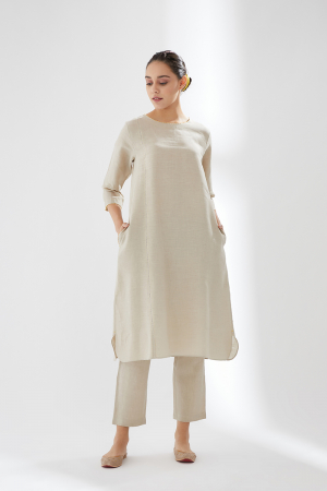 Flowing Tunic Set With Pocket Details