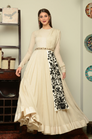 Ivory Floor Length Gown
