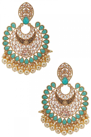 Gold plated chandbali earrings