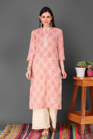 pink cotton kurta set