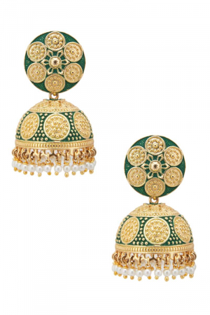 Hand painted jumka earrings