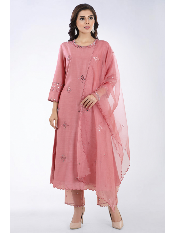 Chikankari 2 Chanderi Silk Wholesale Readymade Salwar Suits 6 Pieces  Catalog Catalog