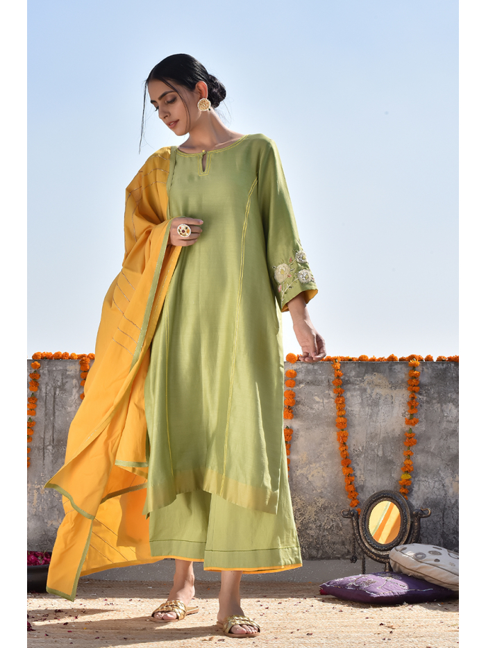Haldi Bandhani Kimono Designer Dress - Arfat Khatri