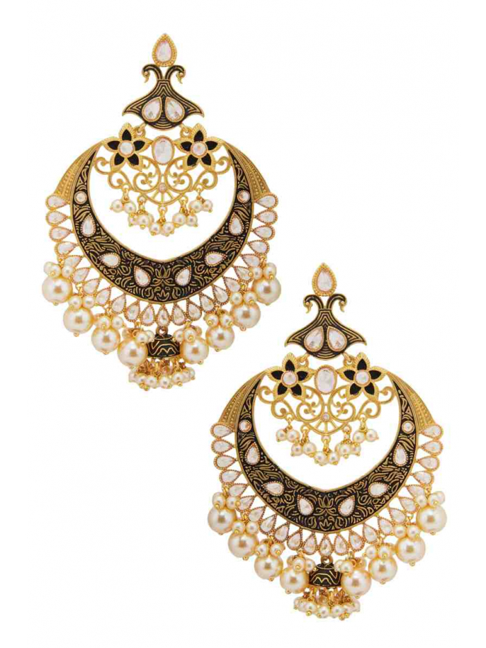 Buy Pearl Chandbali Earrings Online | Gold Plated Silver | Precious Se