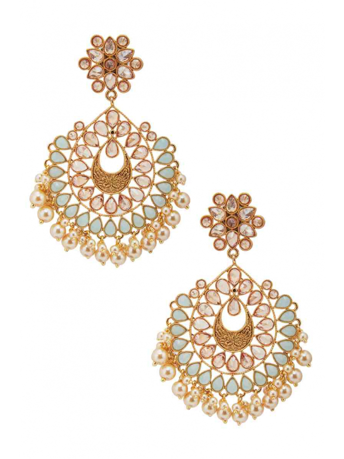 Exclusive Design Gold Plated Kundan Traditional Earrings