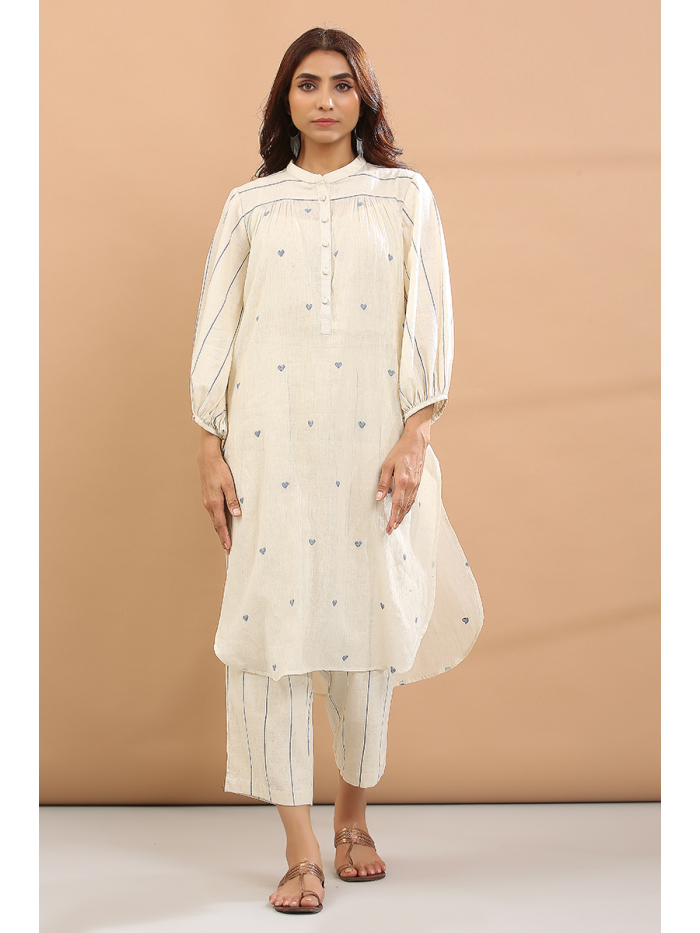 Grey floral printed kurta with pants - set of two by Desi Doree | The  Secret Label
