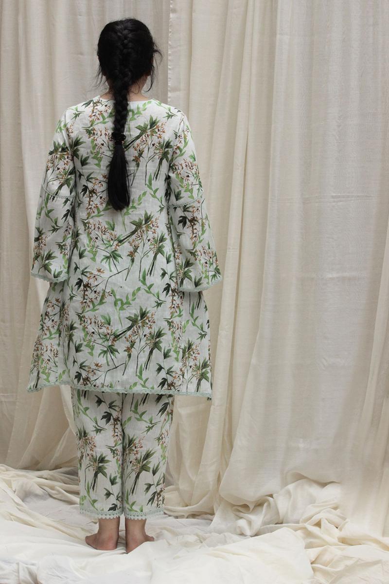 Forest print linen tunic