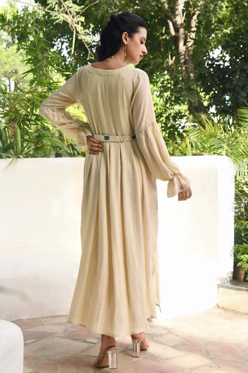 Ivory Banglori Silk Dress