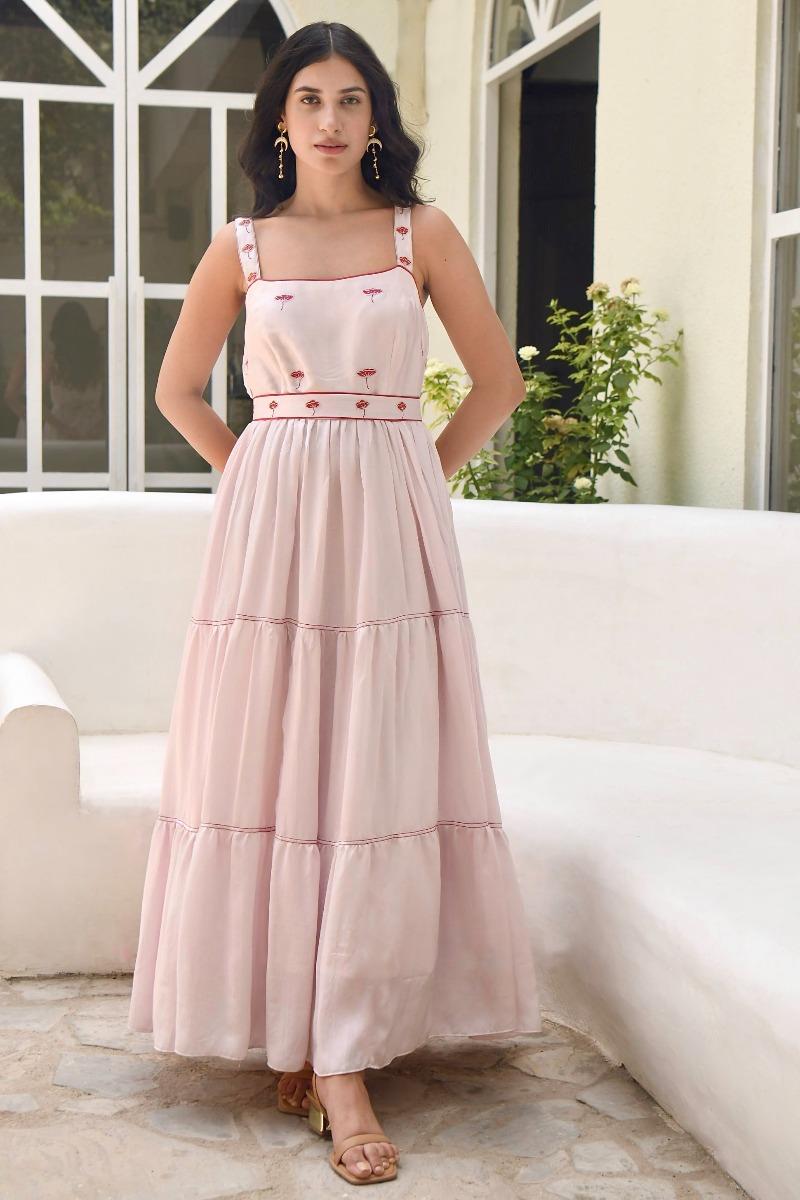 Rosewater Pink Modal Satin Dress