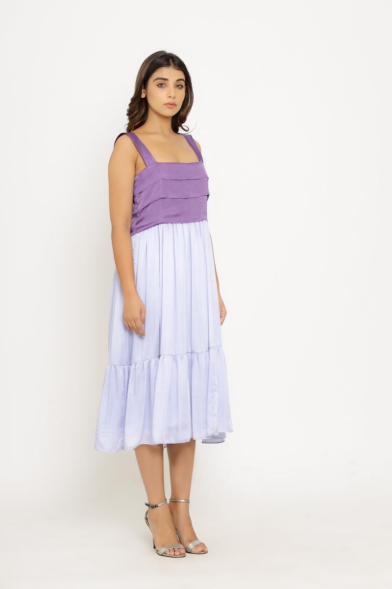 Purple-Lilac Midi Dress