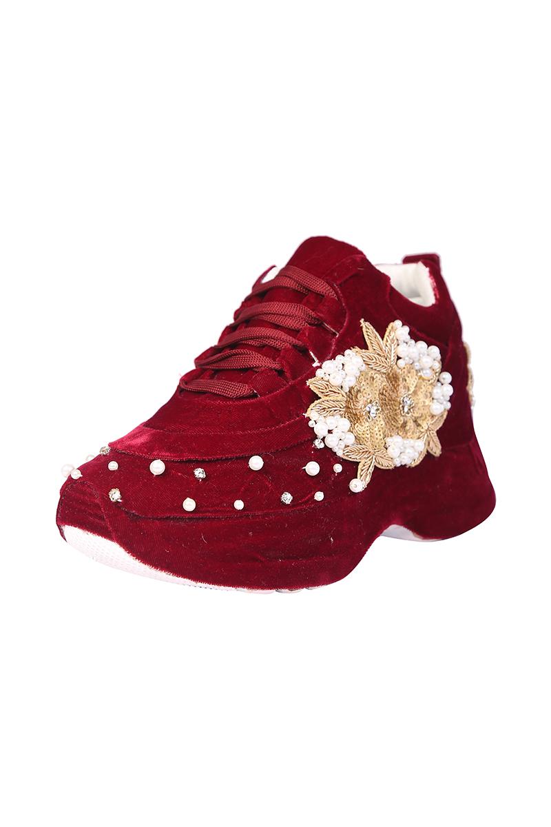 maroon diva sneakers shoes