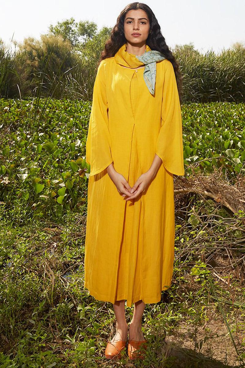 Yellow  organic cotton Fleur Dress