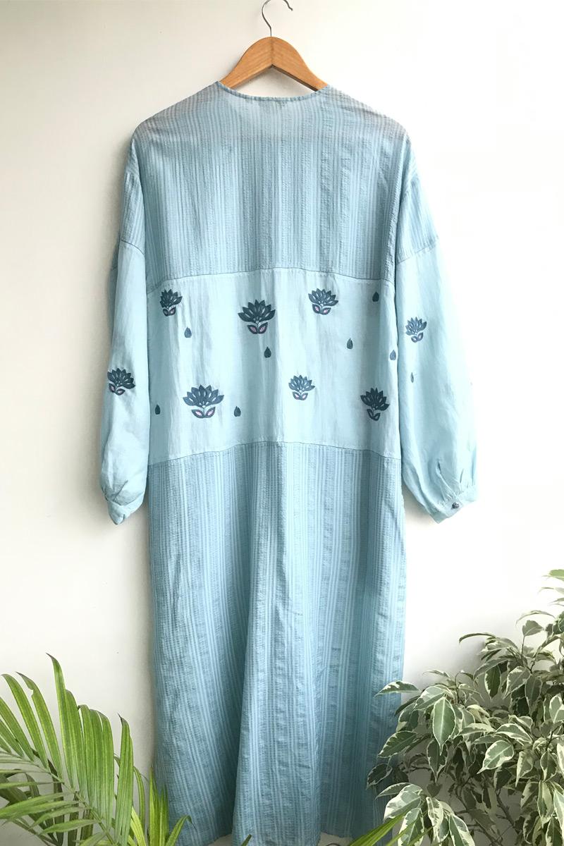 Blue  organic cotton Elsa Dress
