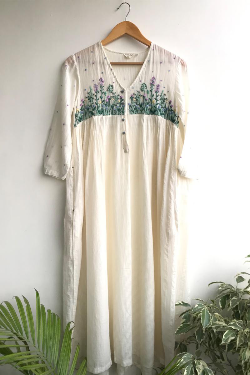 White  organic cotton Bailey Dress