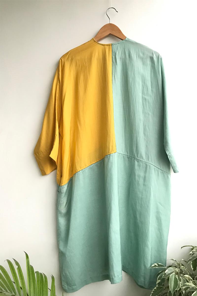 Green/Yellow  organic cotton Maria Dress