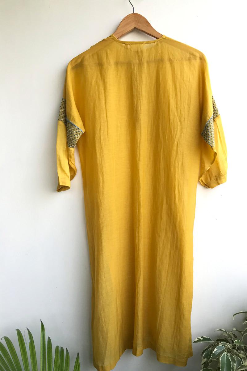 Yellow  cotton chanderi Emily Dress