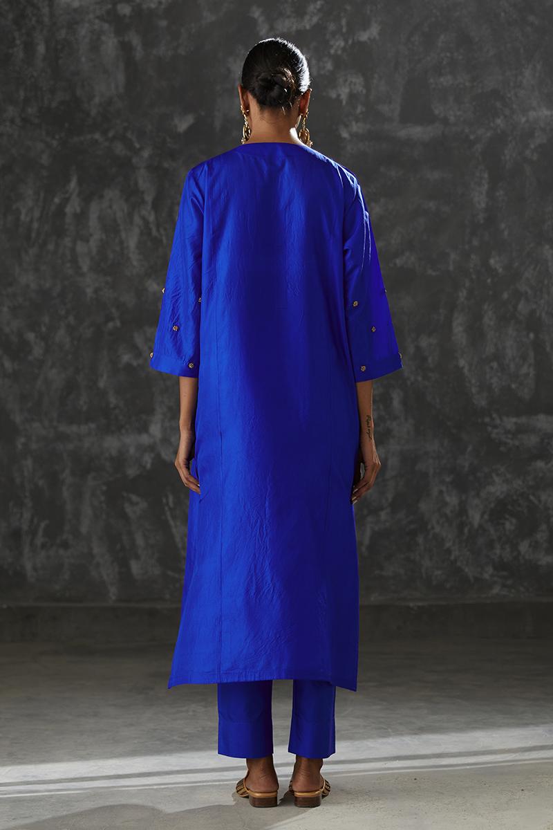 azure dabka zardozi work Silk tunic
