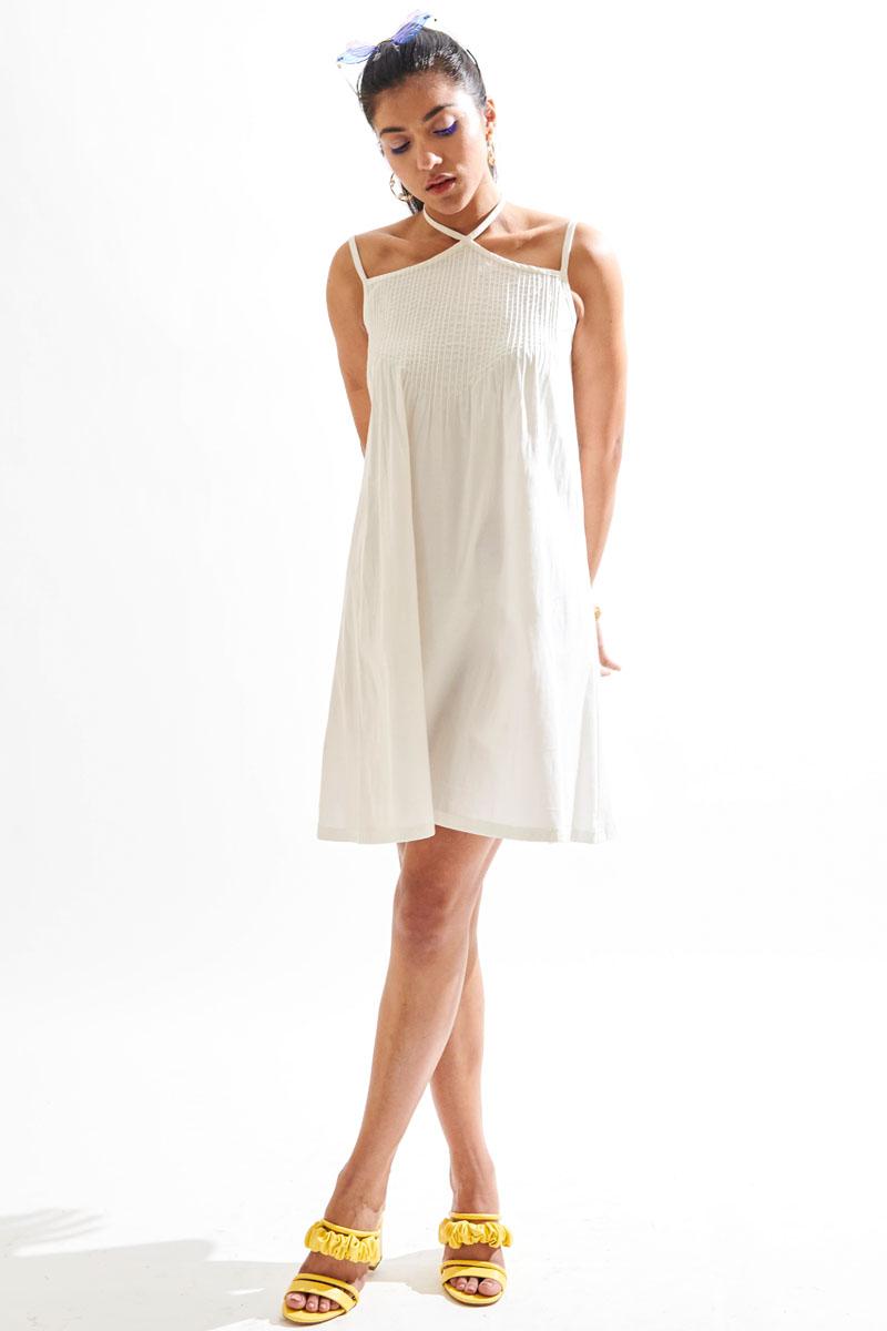 white Solid noemi dress