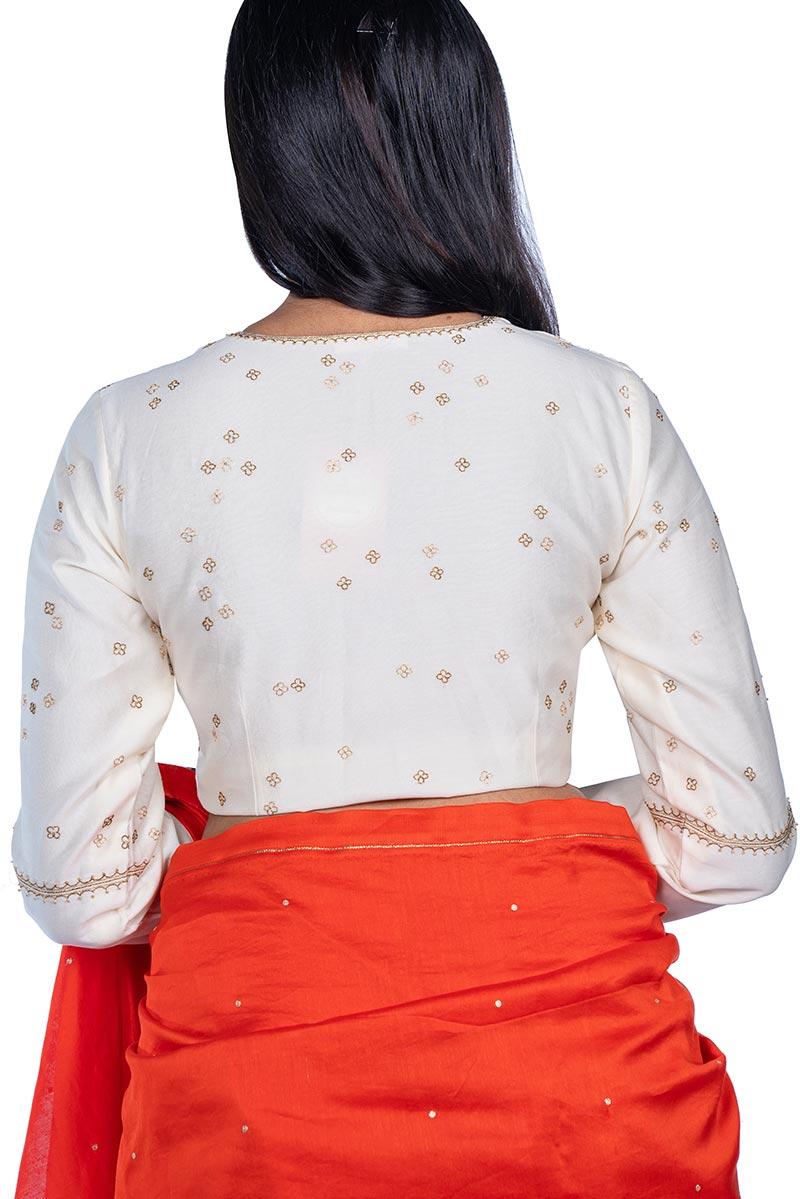 Tangerine madala pallu saree with blouse