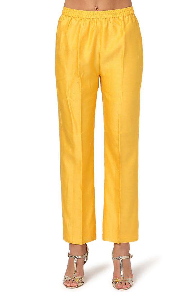 Yellow jacket style kurta with pants