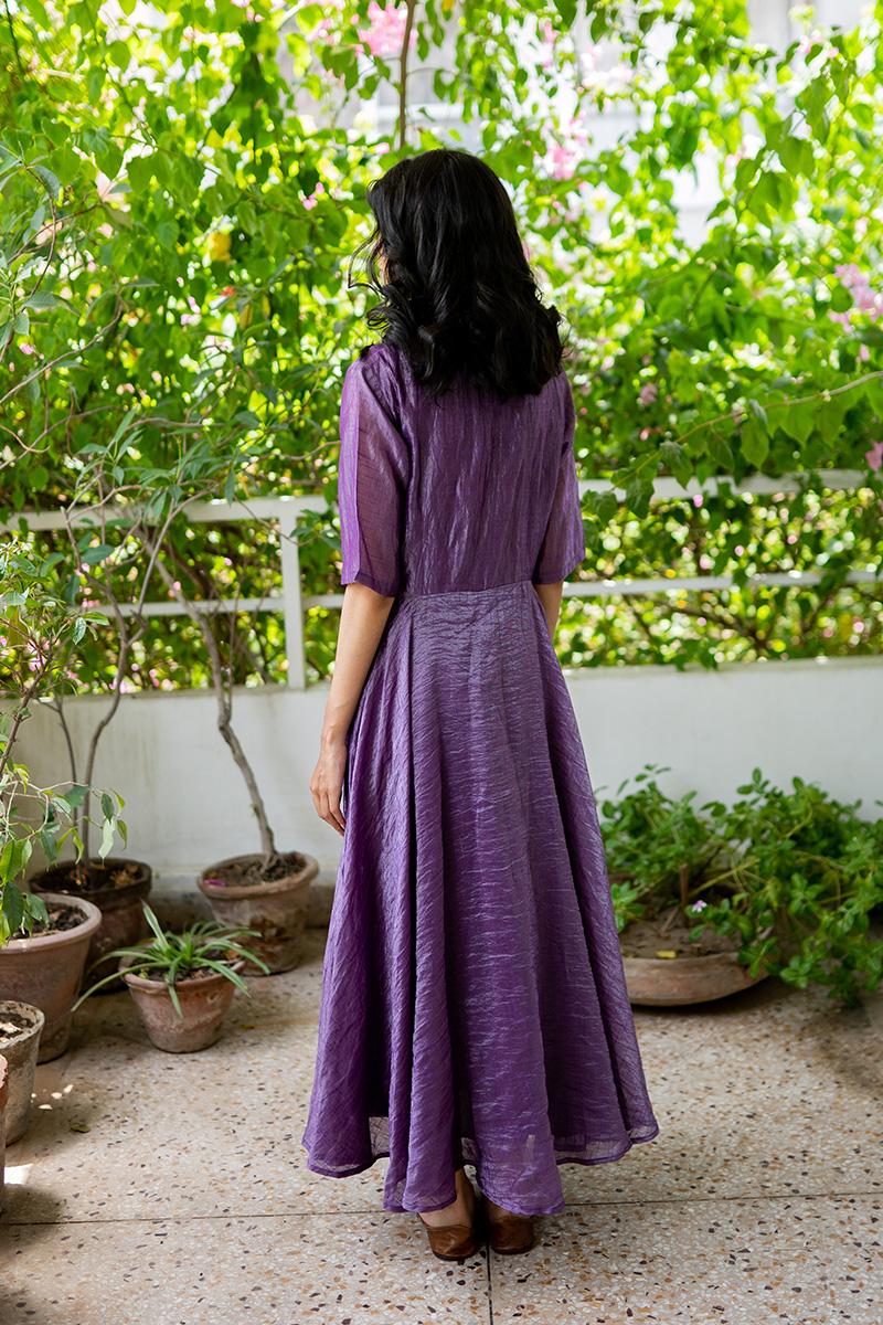violet Banarsi zari Dress
