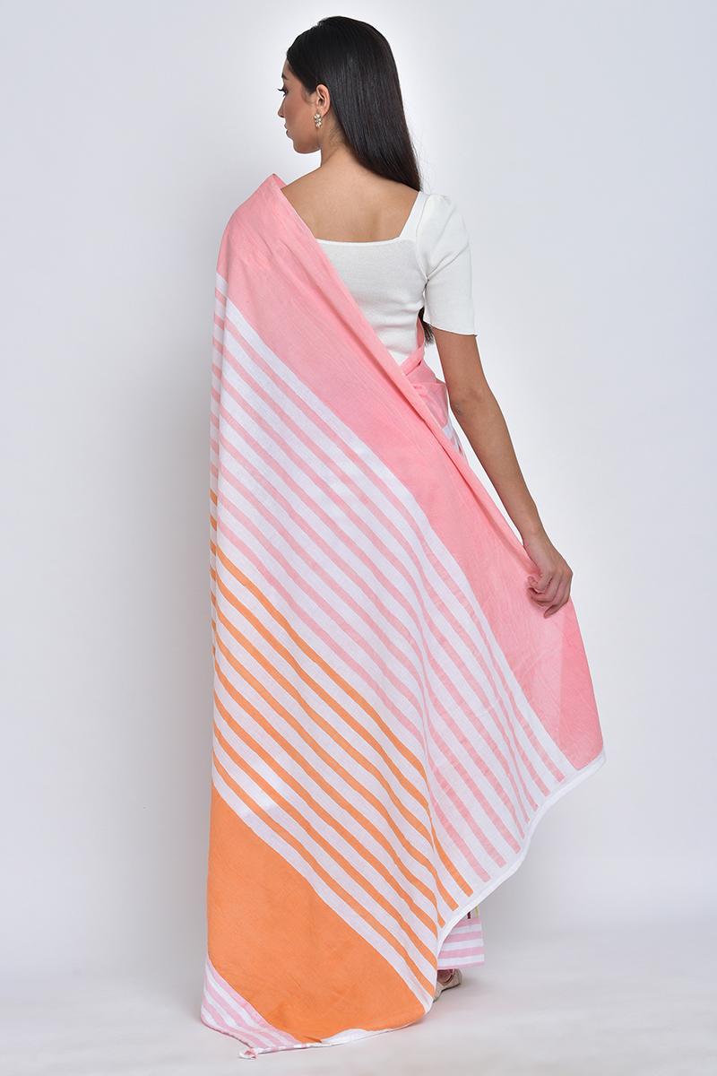 Multicolor Bani Handpained Organic Cotton Sari