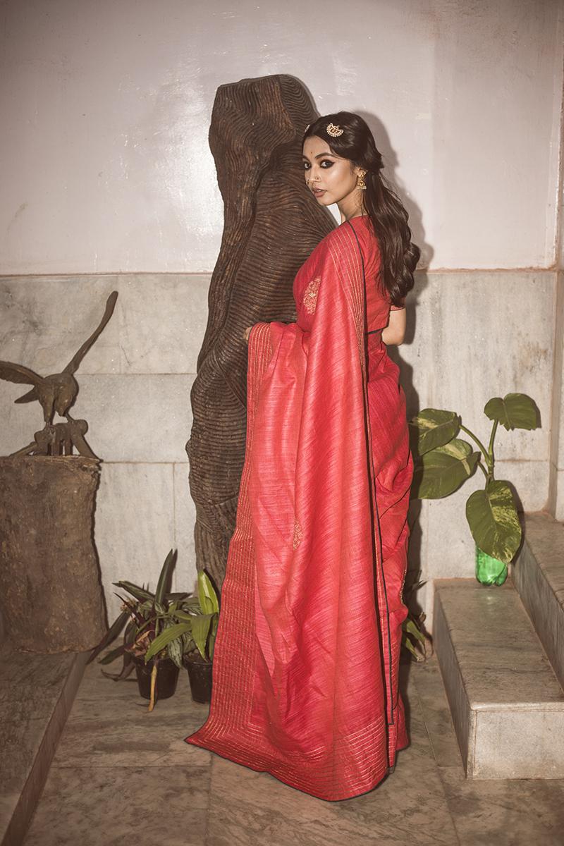 Handloom Cotton Silk Saree with Blouse