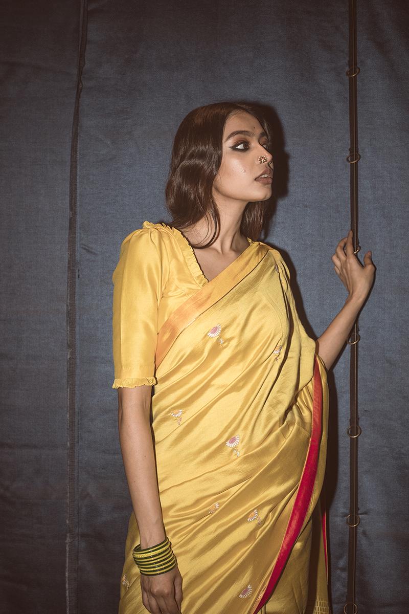 Handwoven Silk Saree with Blouse