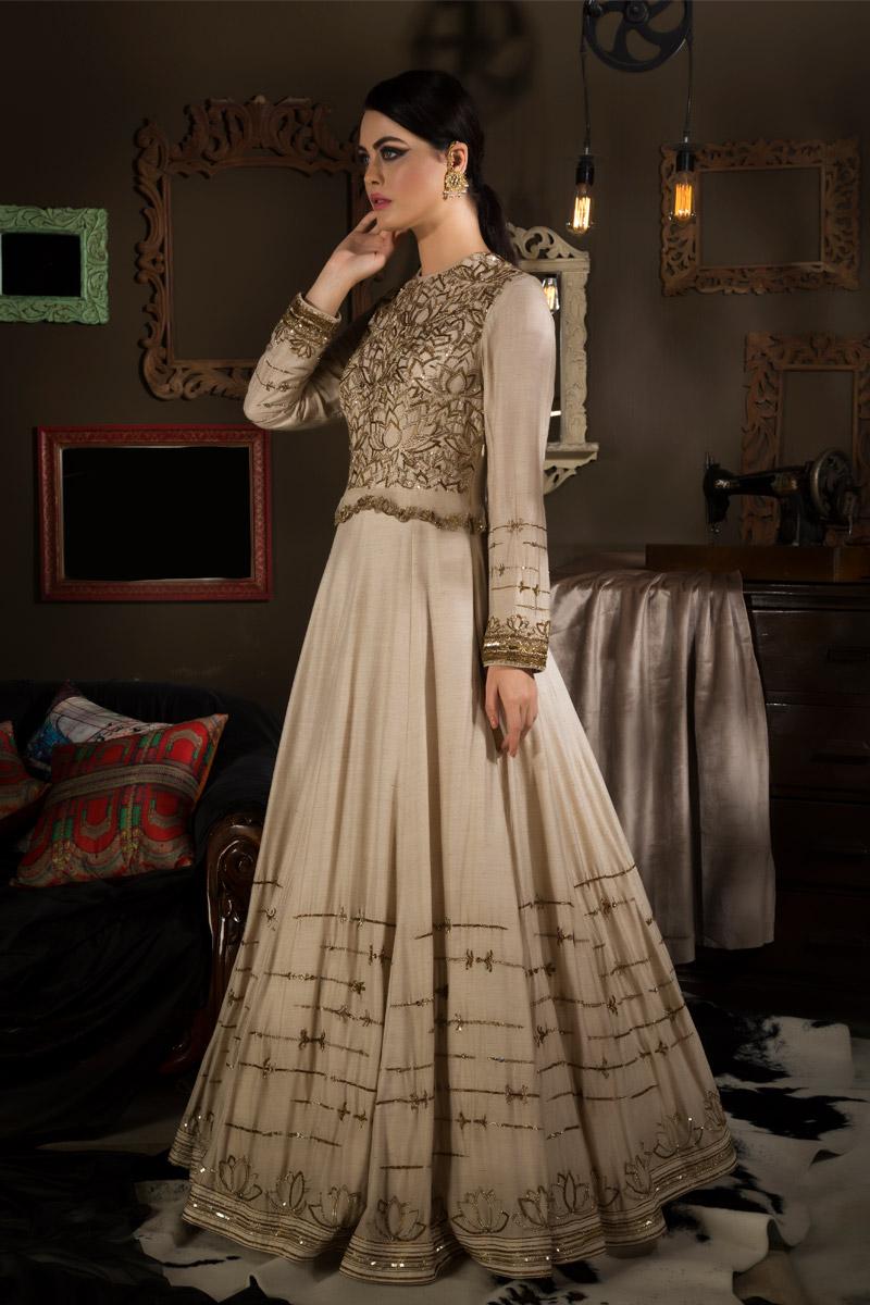 Embroidered Floor Length Gown