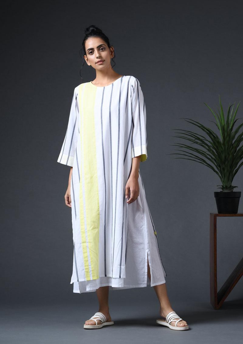 Double layered vertical band tunic