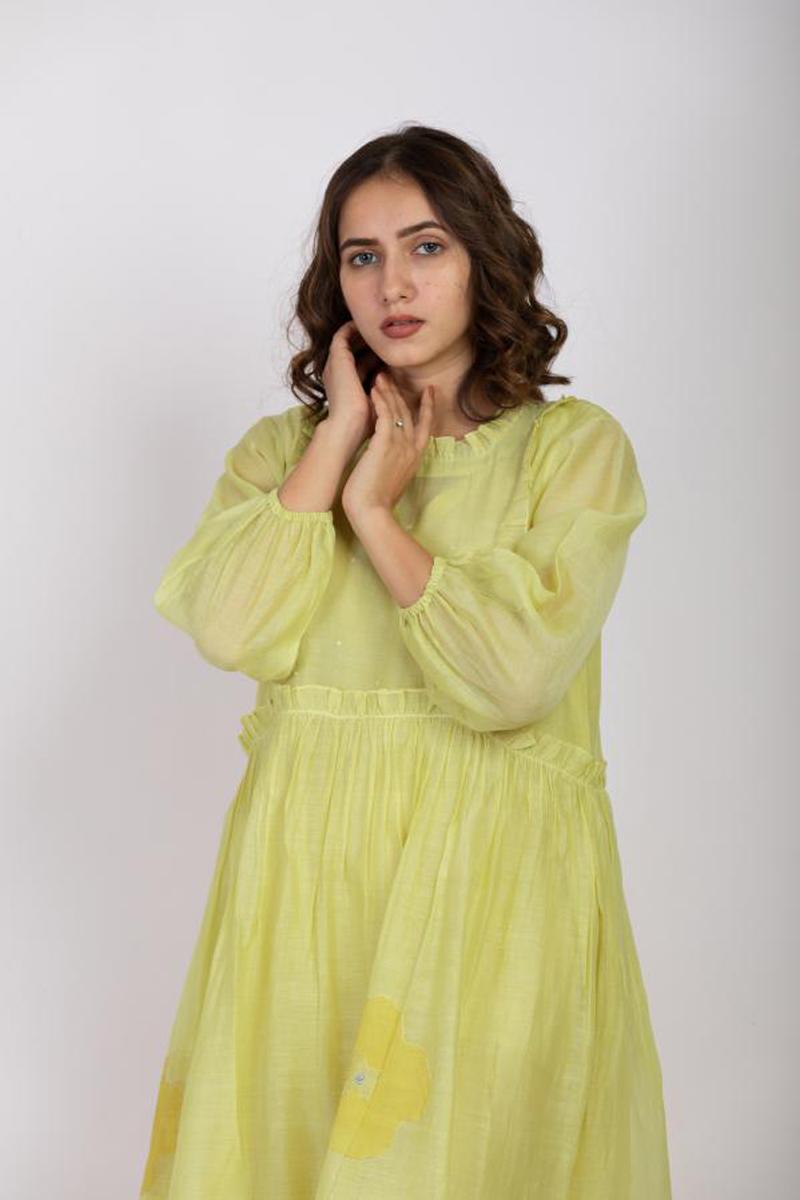 Meghan lime sorbet green yellow dress