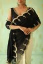 Black Embroidered Ombre Saree Set