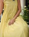 Oyster Yellow Modal Silk Fabric Dress