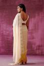Off White Embroidered Ombre Saree Set