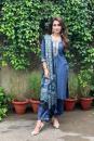 musskan sethi in blue ajrakh embroidery suit set
re