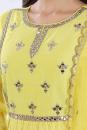 Lemon Embroidered Chanderi Silk Kurta Set
