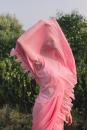 candy pink gul-rez linen satin organza handwork draped saree