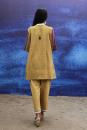 mustard yellow handwoven handspun cotton Tunic Shirt with Intricate Detailing pants