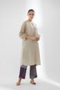Lantern Sleeve Tunic Set With Contrast Trousers