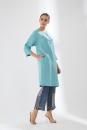 Sky Blue Tunic Set With Contrast Trousers