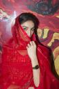 Red Oorja gherdar resham kurta with chanderi silk garara