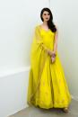 Citric yellow hand embroidered worked anarkali with dupatta