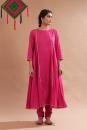 Rani pink ber cotton kurta set