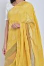 Yellow  Aadya Kantha linen Sari